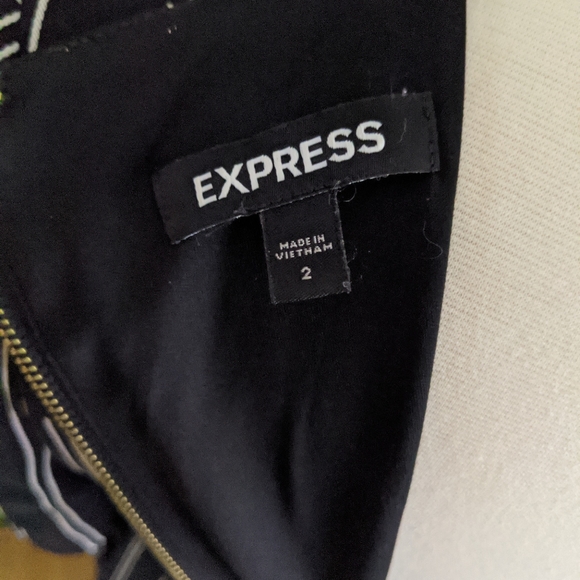 EXPRESS Pinstripe Belted Dress - Picture 5 of 6